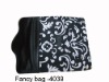 black with white flowers printed wallets and purses