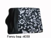 black with white flowers printed wallets and purses