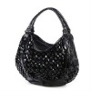 black woven handbags for women