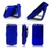 blue PC HOLSTER for APPLE IPHONE 4G 4S 4GS belt clip hard combo case with stand cover