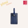 blue PU leather bag tag