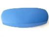 blue PVC leather eyeglasses case