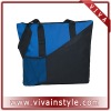 blue and black polyester shopping bag