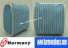 blue and white cosmetic bag