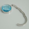 blue crystal bag hanger in silver color