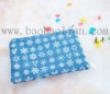 blue flocking clutch bag with white snow printing