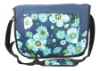 blue flower pattern laptop bag