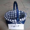 blue folding picnic  basket