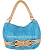 blue leather hand  bag