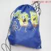 blue ployester drawstring bag