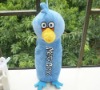 blue plush birds pen bag for kids