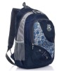 blue polyester boys schoolbag with flower