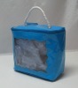blue pvc handle vanity cometic bags