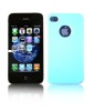 blue solid gel case for apple iphone 4/4S