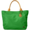 bright green nylon handbag