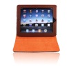 brown PU Case For iPad with stand