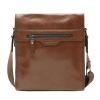 brown color cowhide leather man shoulder bag