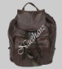brown leather back pack