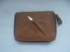 brown man zip round wallet