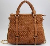 brown office lady women tote handbags