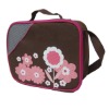 brown picnic cooler bags with flower printing