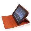 brown pu Leather case cover For iPad with stand