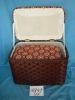 brown suitcases box