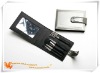 brush pouch with leather compact mirror &promotional cosmetic pouch