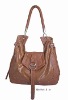 bulcked decorative flap shoulder bag brown