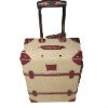 canvas and leather trolley luggage