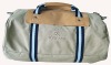 canvas and top quality leather duffel bag