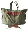 canvas and top quality leather travel bag