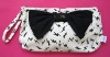 canvas make up bag with bow for decoration