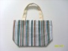 canvas shopping bag,striped handbag