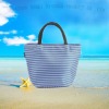 canvas shopping bag with stripes pattern
