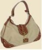 canvas tote bag with pu leather handle