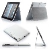 carbon fiber stand leather case F or iPad2 (+PC back case)