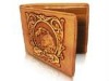 carve real leather wallet for lady