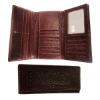 carved genuine leather wallet
