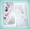 case for iphon 4G with embossed batterfly wth diamond