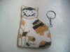 cat shaped mini coin purse with key ring