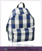 check pattern 600d polyester school backpack