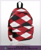 check pattern backpack bag in 600d polyester