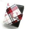 checked ladies leather wallet