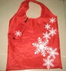 christmas bell design polyester foldable pouch bag