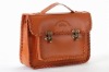 classic alloy buckle long strap genuine leather handbag