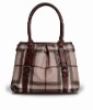 classic bundle buckle plaid PU leather handbag