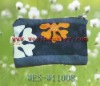 classic flower  cotton fabric women double pockets wristlet coin purse(WES-W11009)