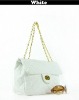 classic inspired quilted handbag/white