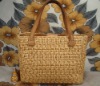 classic useful small straw beach bag for summer